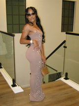 Chic Graphic Maxi Dress - M, Purple image