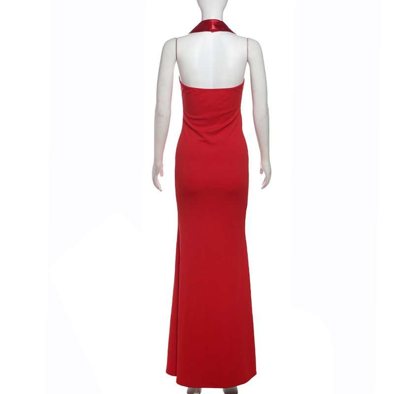 V Neck Bodycon Sleeveless Maxi Dress image 3