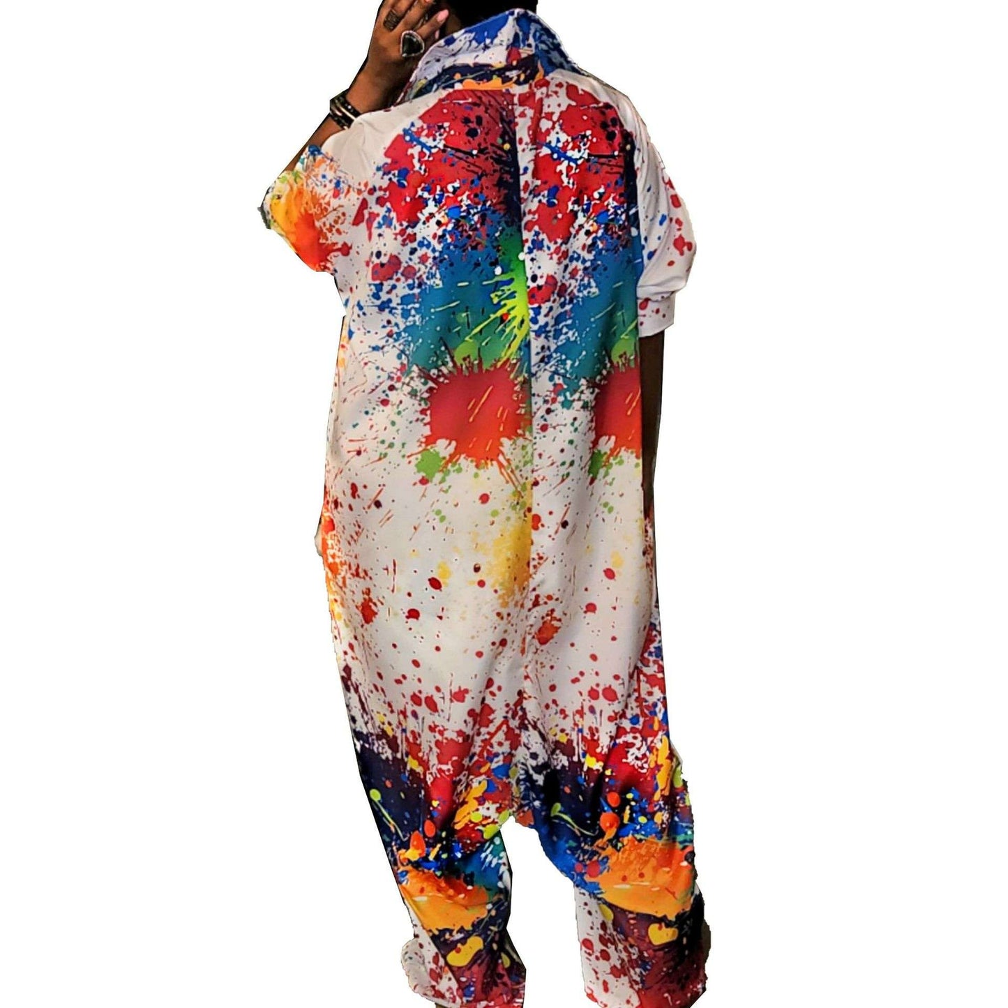 Half Sleeve Printed Baggy Jumpsuit image 1
