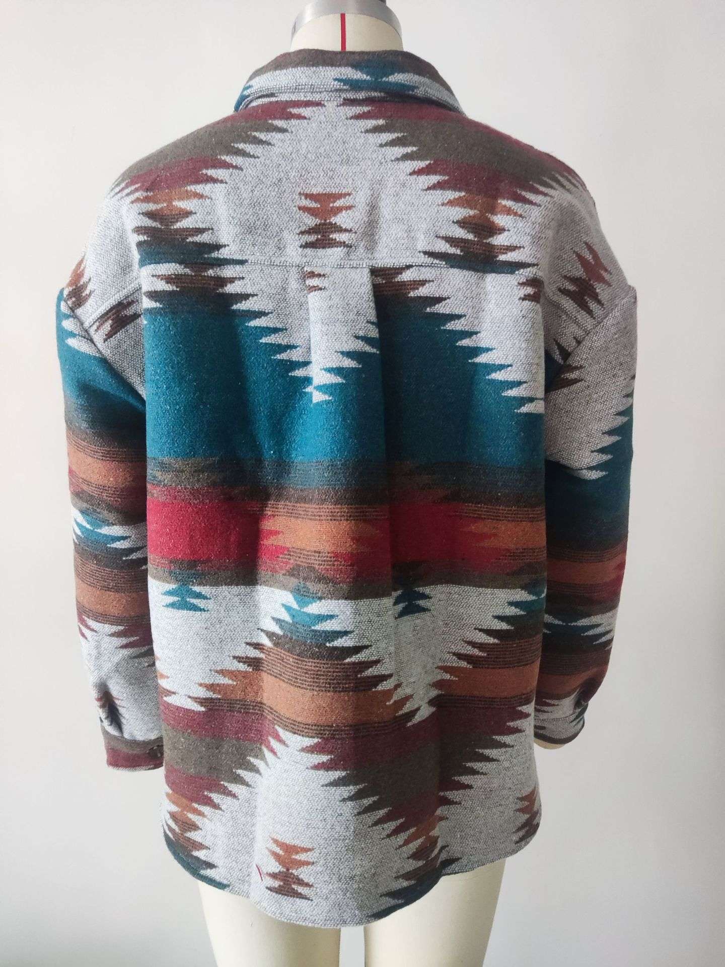 Geometric Patterned Oversized Jacket image 5