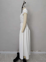 Button-Front Maxi Dress with Belt image 4