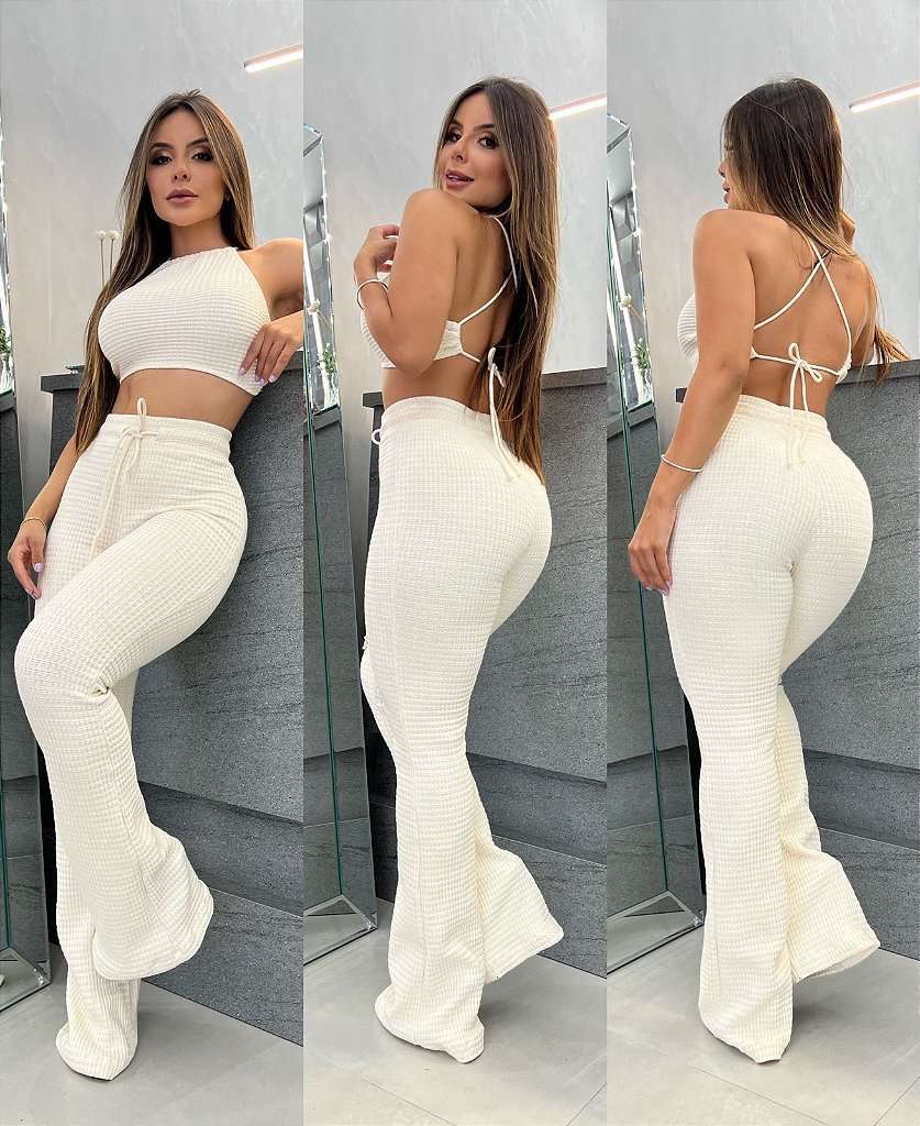 Textured Two-Piece Lounge Set - M, Off White image