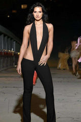 Deep Plunge Halter Jumpsuit image 0