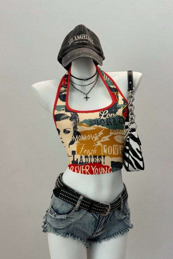 Print Rock Band Graphic Tank Top - M, Grey image