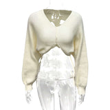 Cropped Sweater with Puff Sleeves image 4