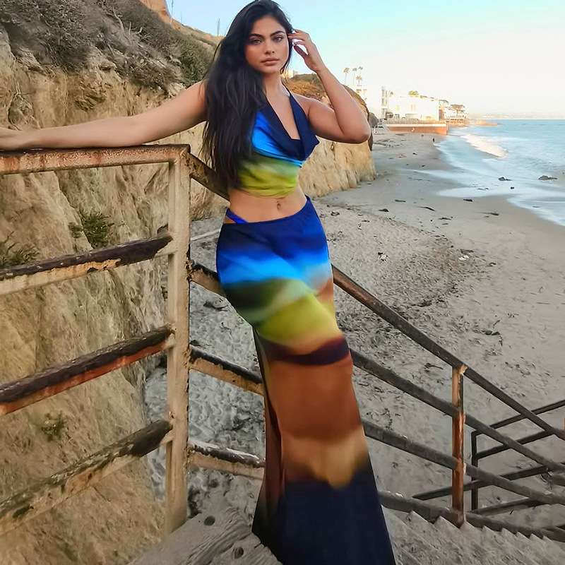 Vibrant Sunset Gradient Two-Piece Set image 5