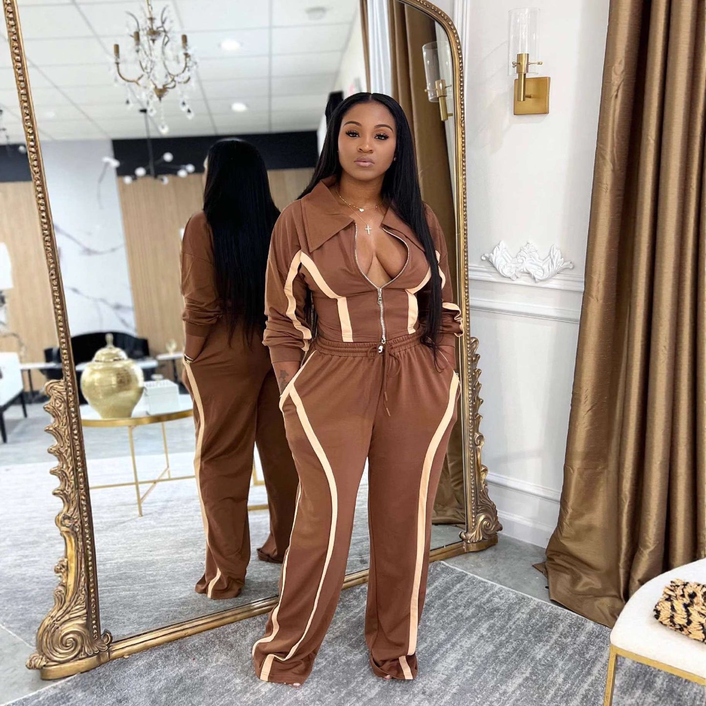 Tracksuit with Contrast Piping image 3