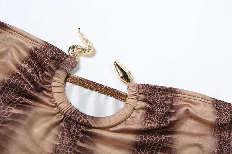 Snakeskin Strapless Bodycon Midi Dress image 6