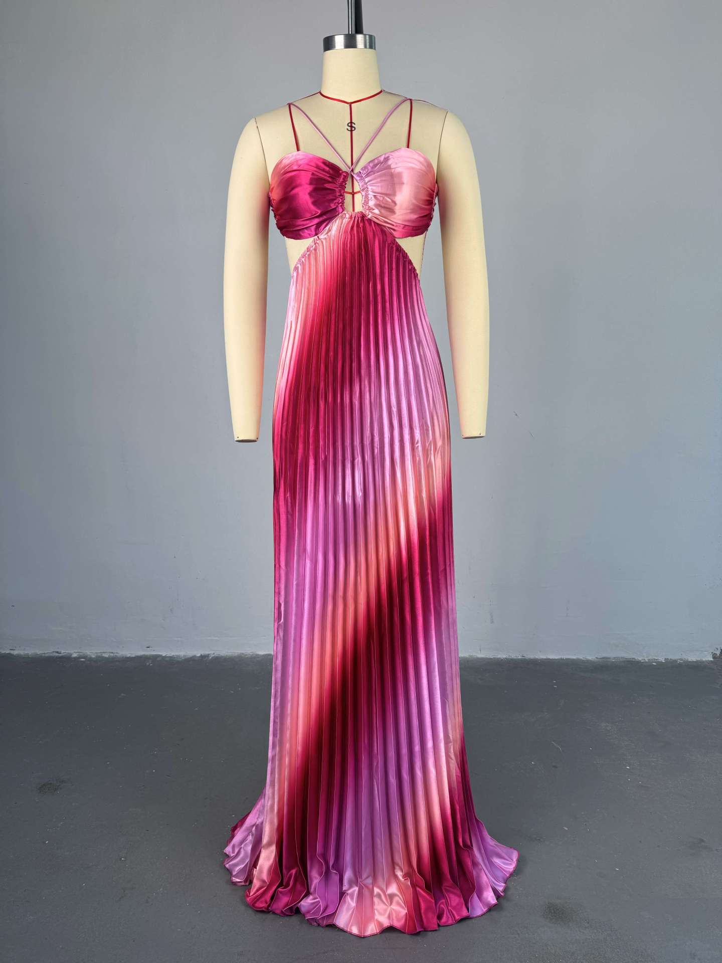 Pleated Cutout Maxi Dress image 3