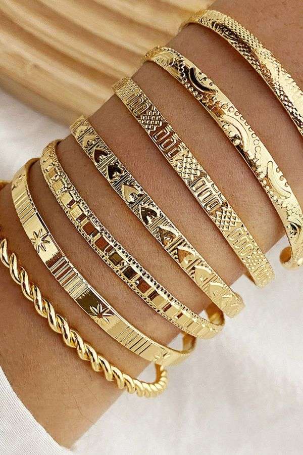 Set of Stainless Steel Zircon Bangle image 0