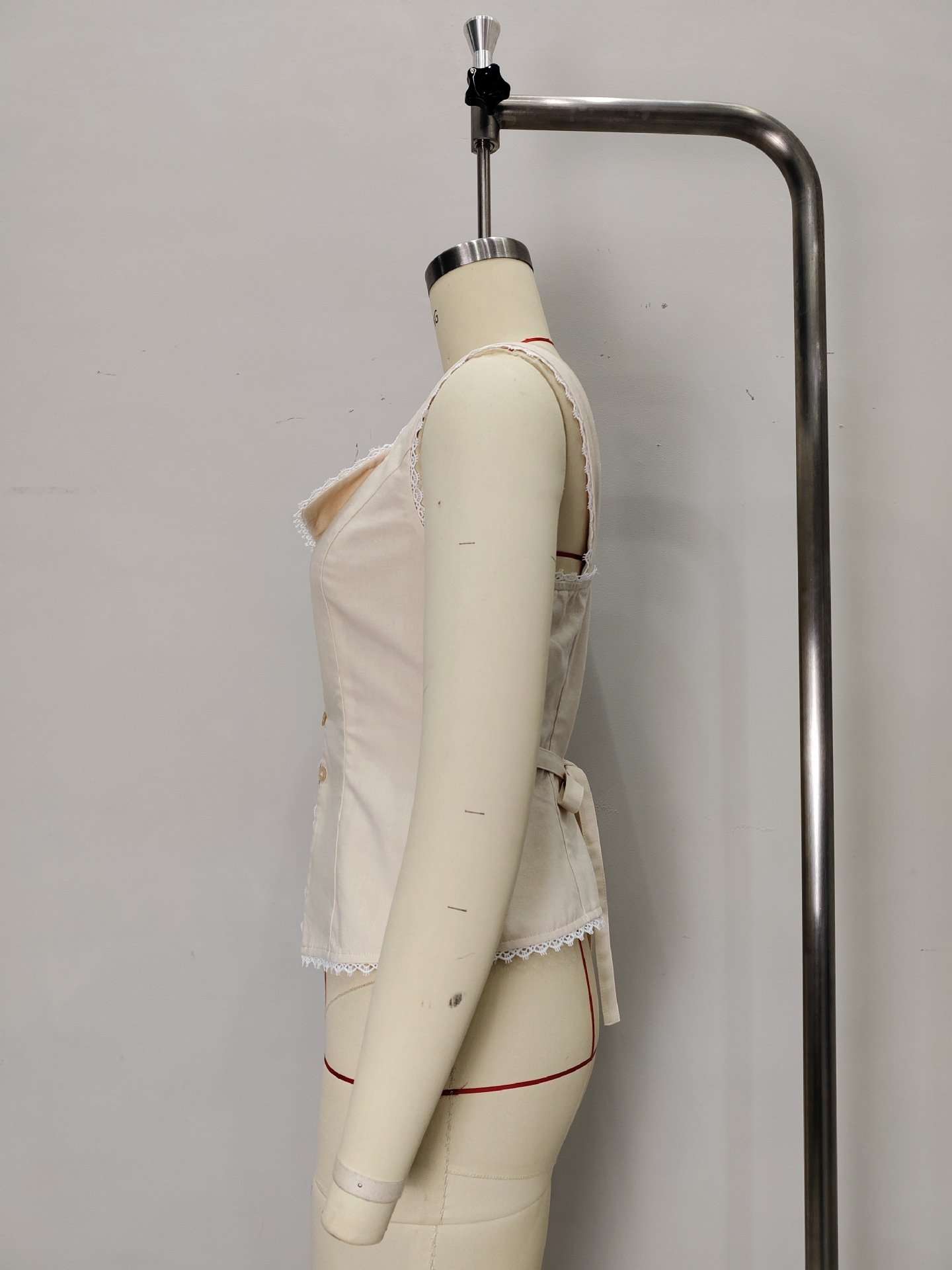 Crochet-Trim Button-Front Top image 4