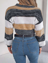 Color blocked Ribbed Pullover image 5