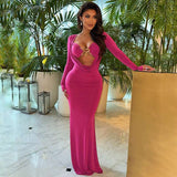 Glamorous Cutout Dress with Gold Snake Detail - L, Rose image
