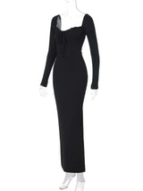 Front Tie Up Bodycon Maxi Dresses image 3
