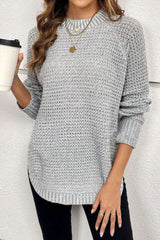 Turtleneck Oversized Pullover Casual Sweater - S, Grey image