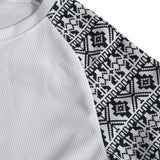 Round Neck Sweater With Patterned Sleeves image 9