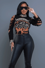 Rider's Edge Cutout Sleeve Crop Top image 1