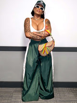 Edgy Streetwear oversized Pants - M, Green image