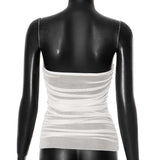 Ruched Strapless Top with Rose Shadow Design image 4