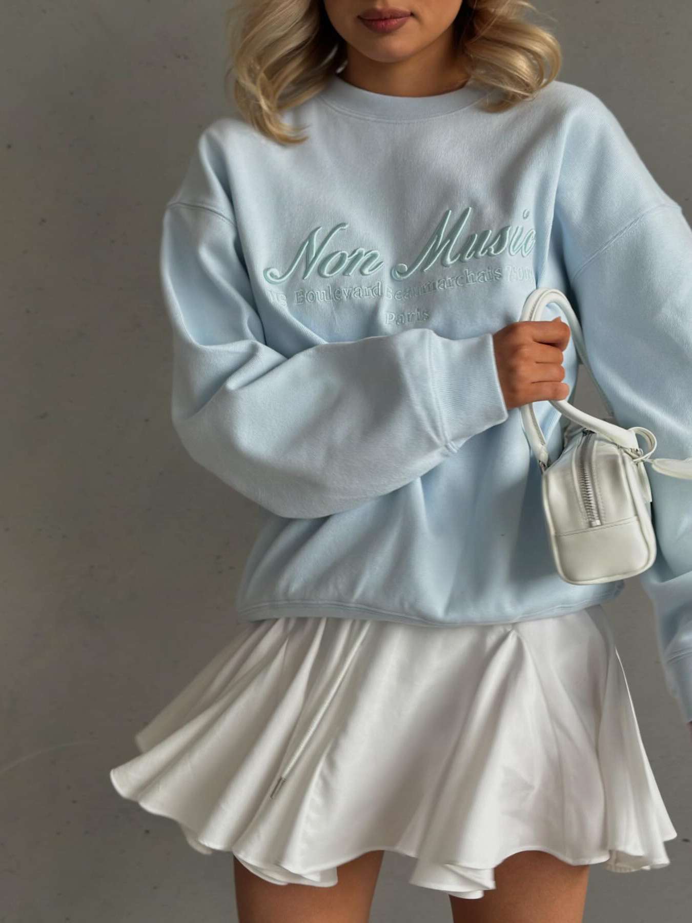 Versatile Casual Round Neck Sweatshirt - S, Blue image