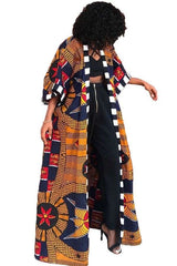 Fashion Pattern Print Kimono - S, Multi Yellow image