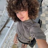 Elegant Grey Draped Top image 1