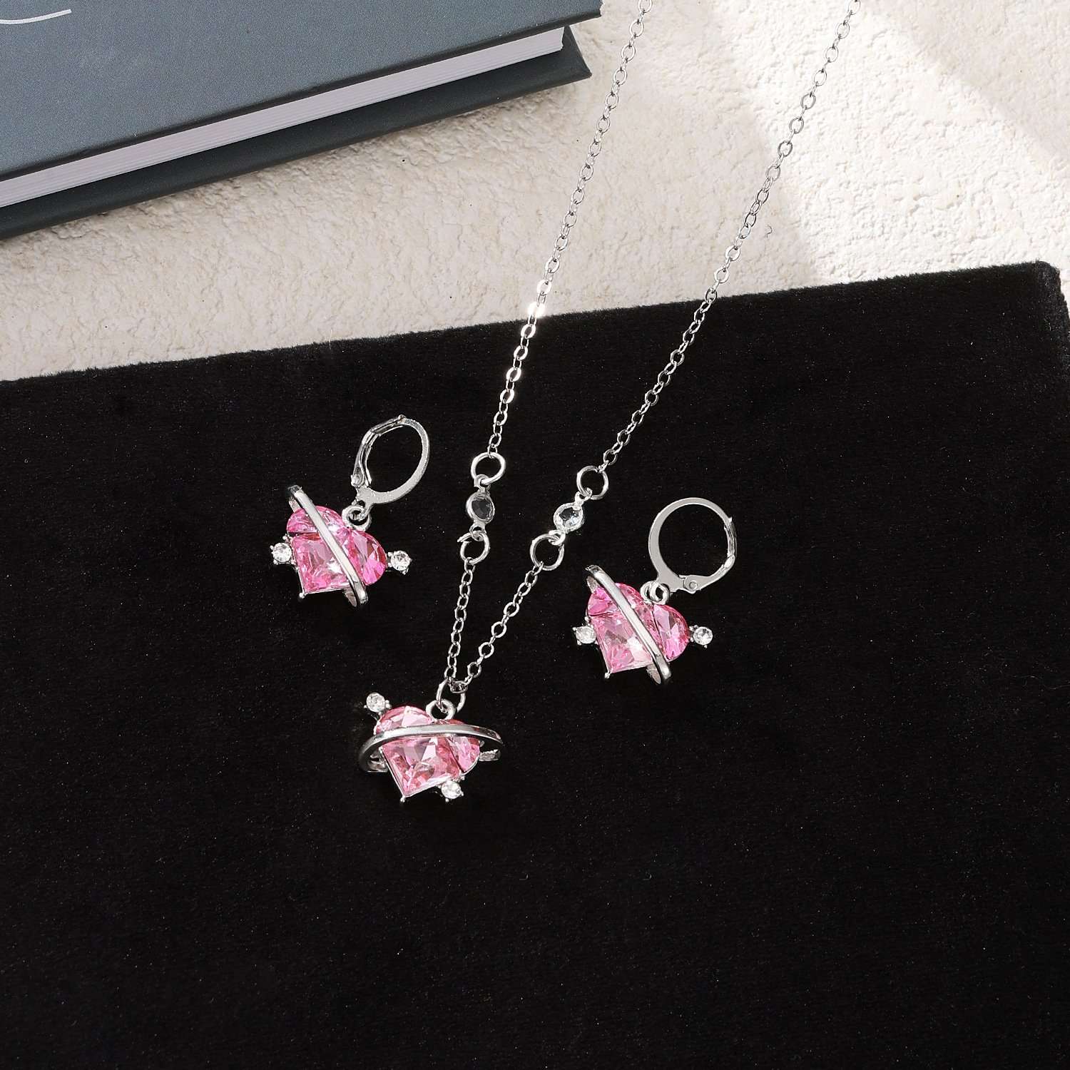 Crystal Heart Planet Pendant image 2