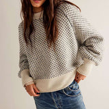 Oversize Knit Sweater Pullover - L, Multi Beige image