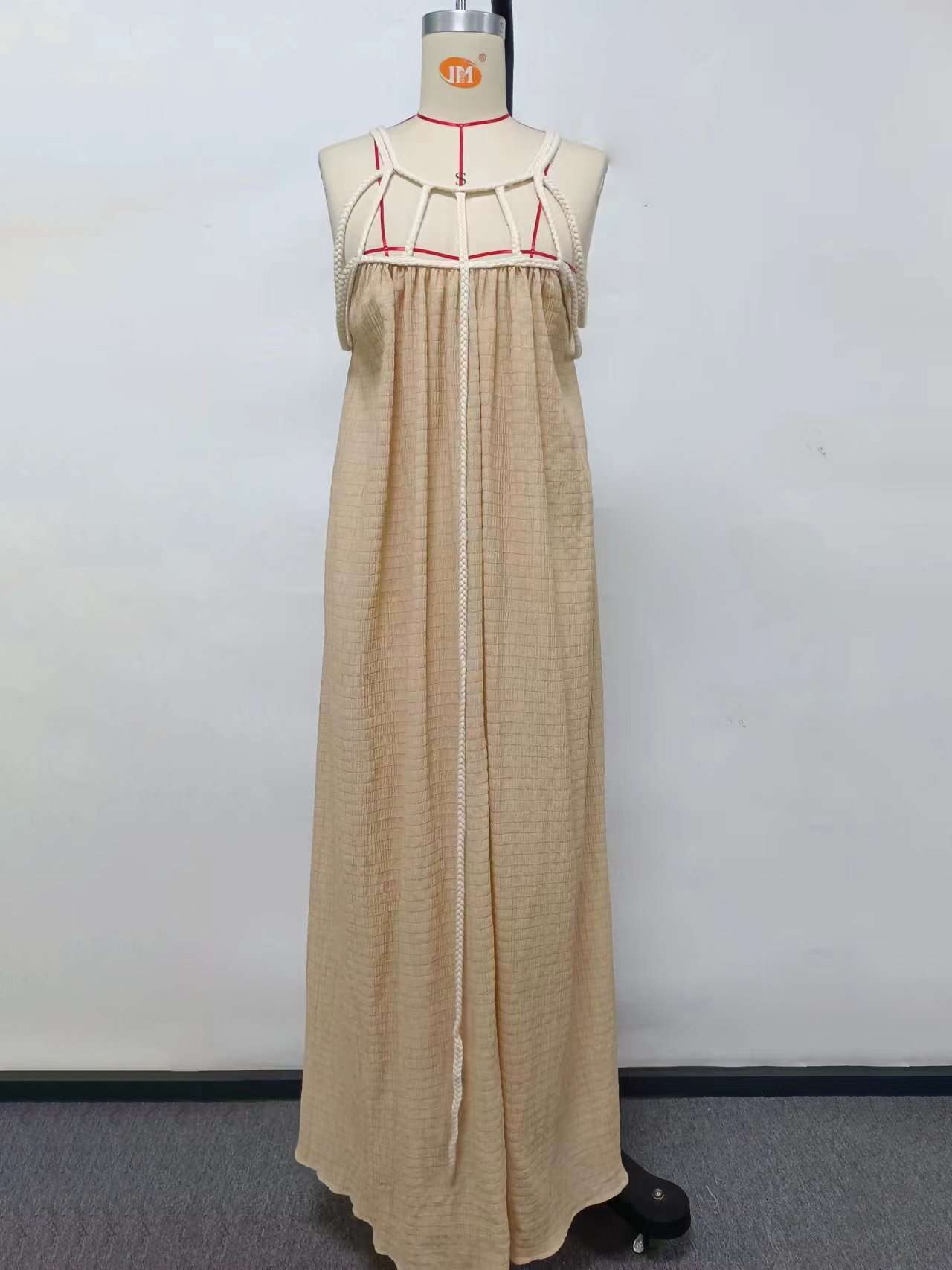 Elegant Rope-Strap Pleated Maxi Dress image 3