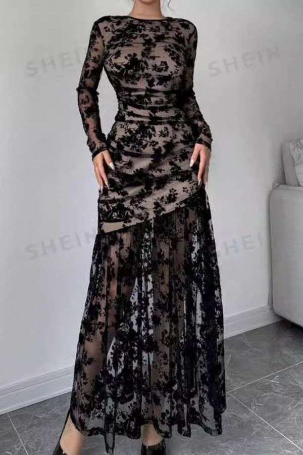 Lace Long Sleeve Maxi Dress image 0