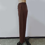Wide Leg Pants High Waisted Drawstring Loose Trousers image 3