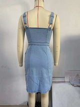 Front-Zip Sleeveless Denim Mini Dress image 5