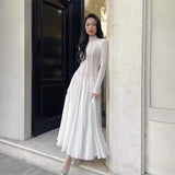 Lace Long Dress with Sheer Detailing image 3