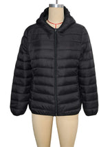 Black Puffer Hooded Jacket image 2