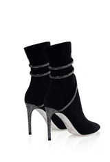Black Ankle Boot studded rhinestones image 4