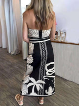 Butterfly Print Strapless Dress image 1