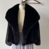 Faux Fur Coat with Oversized Collar image 7
