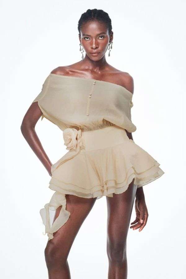 Off-Shoulder Ruffle Dress image 0