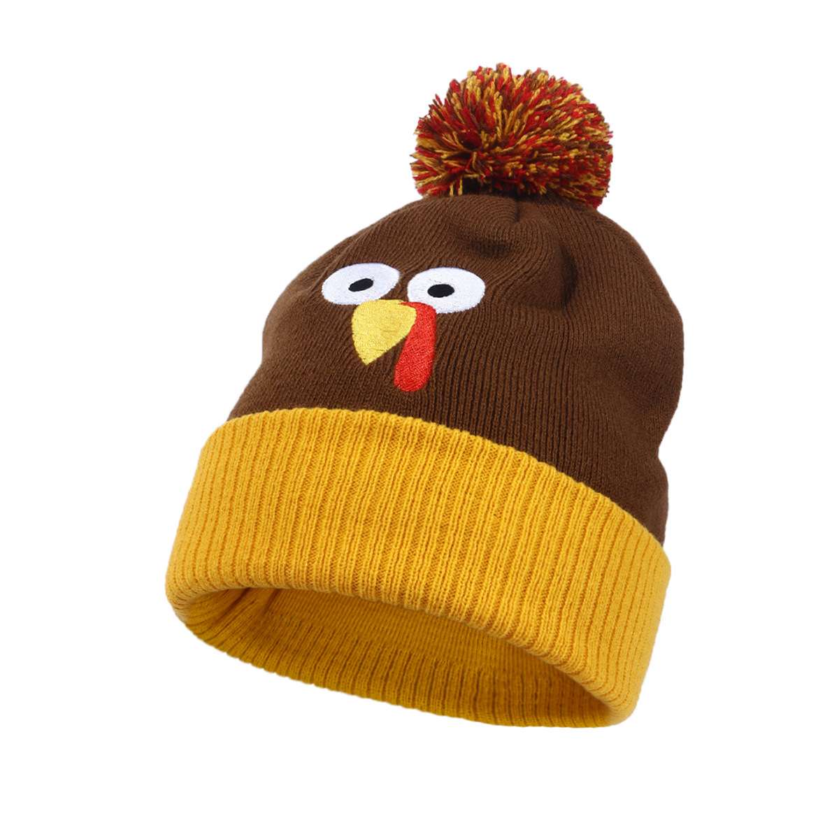 Fun Turkey-Themed Knit Beanie image 0