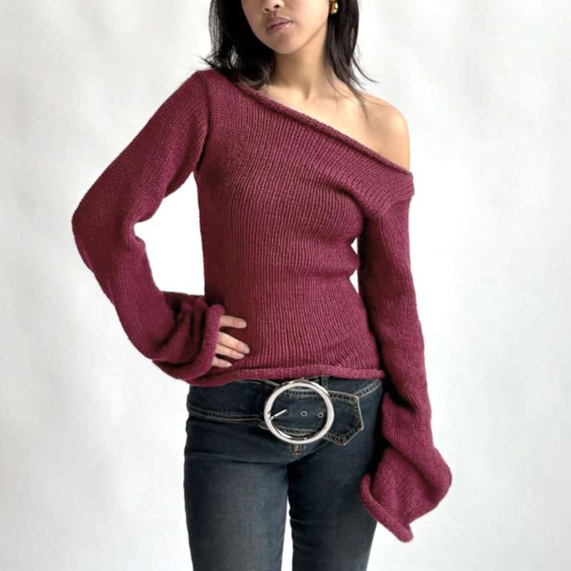 Knit Long-Sleeve Crop Top image 0