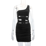 One-Shoulder Cutout Bodycon Mini Dress image 7