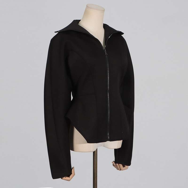 Black Corseted Scuba Jacket image 3