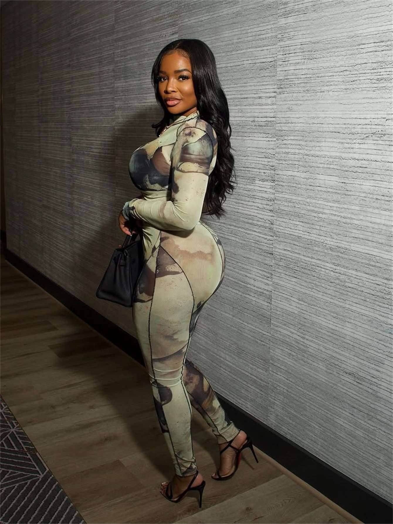 Abstract Print Ring Detail Two-Piece Set image 2