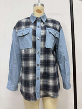 Colorblock Plaid Button-Up Shirt image 3