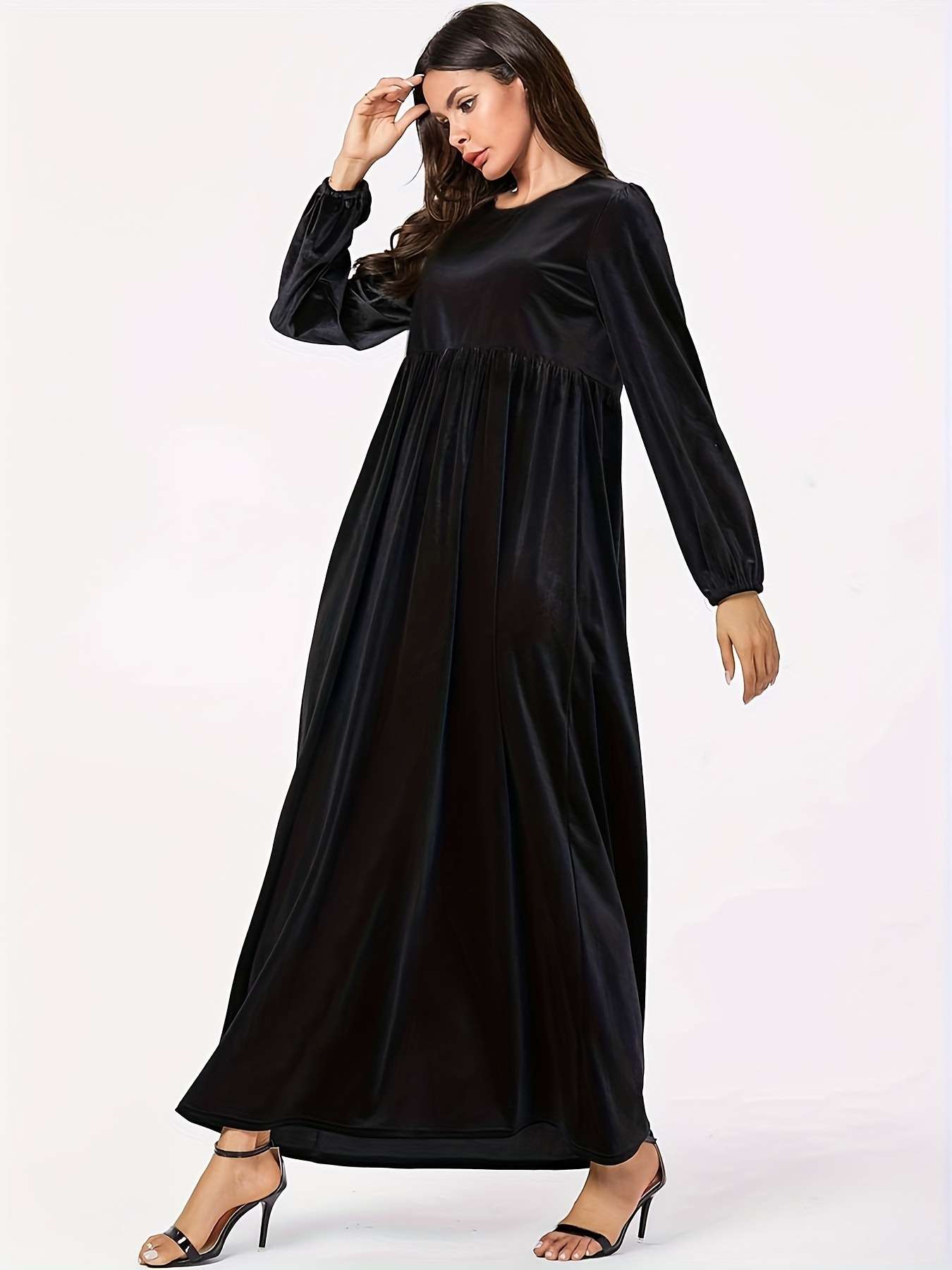 Maxi Dress with Puff Sleeves image 6
