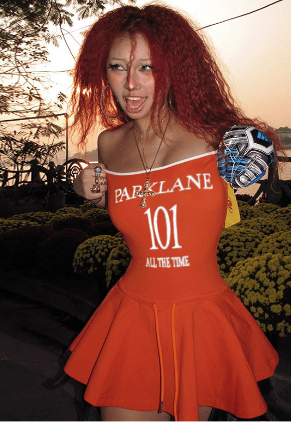 Strapless Dress with Graphic Print image 0