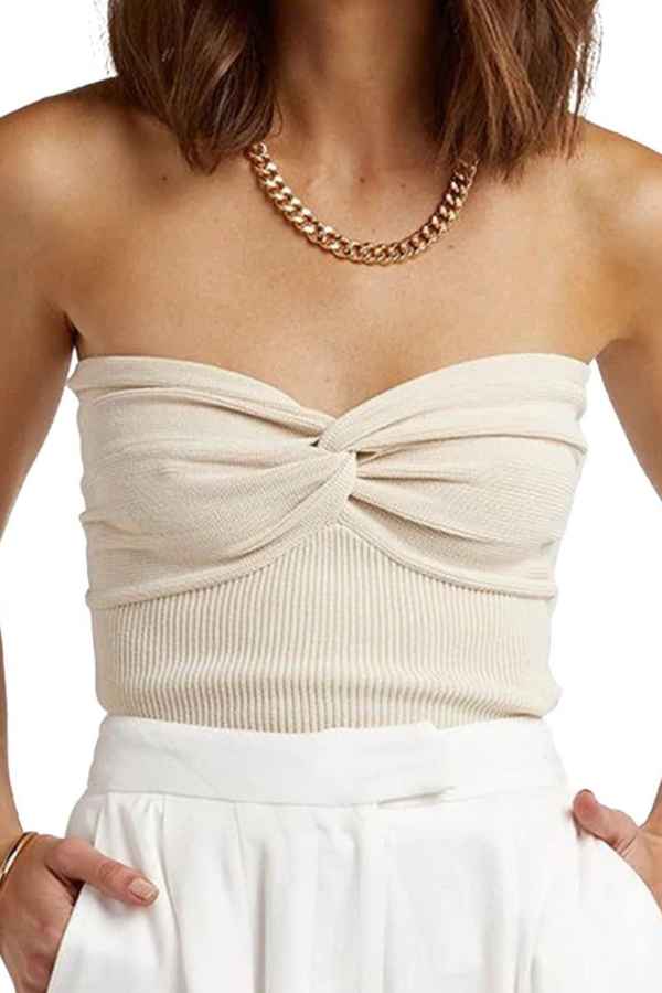 Sexy Solid Color Off Shoulder Knitted Fashion Crop Top image 0