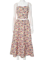 Floral Crop Top & Midi Skirt Set image 2