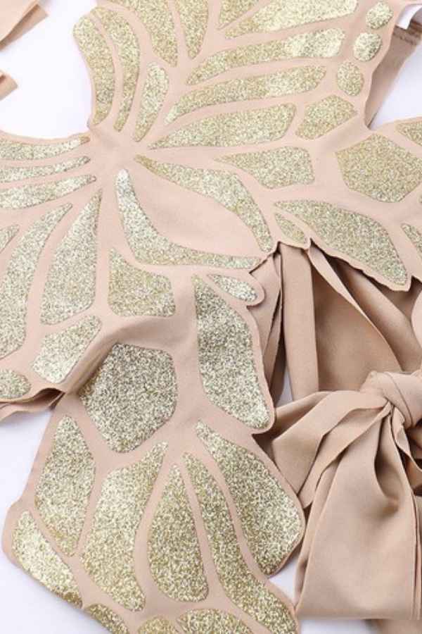 Sexy Butterfly Shaped Halter Neck Glitter Crop Top image 7