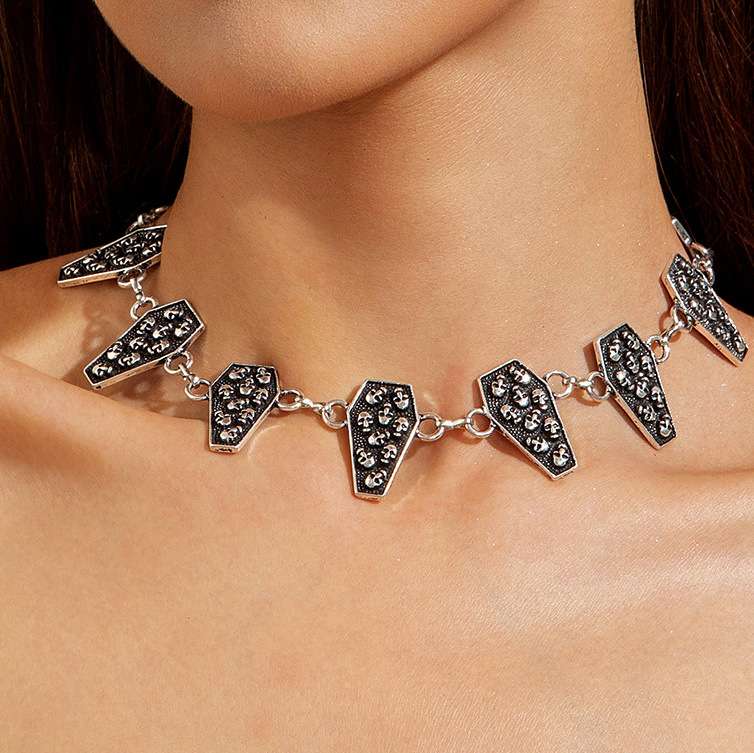 Gothic Black Rhinestone Spiked Necklace image 0